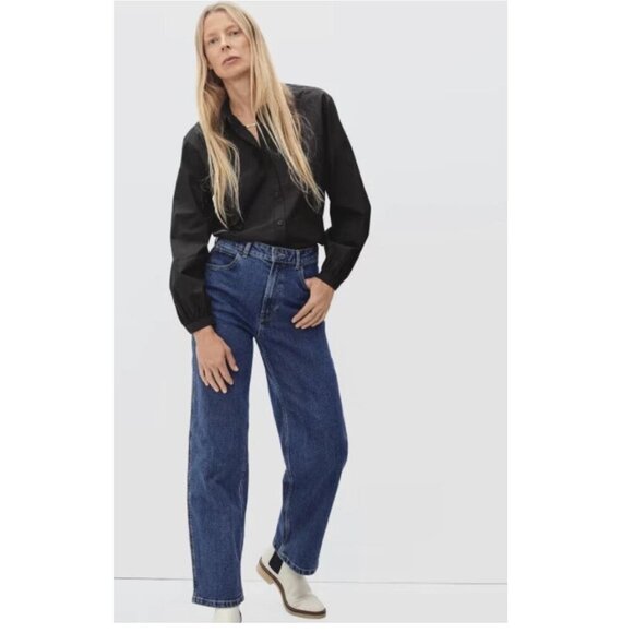 Everlane Organic Cotton Prep Shirt Black GUC 2 - Picture 10 of 10